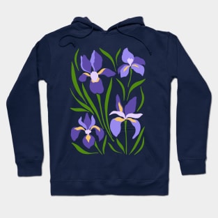 Purple Iris Flowers Hoodie